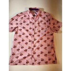 Disney Parks 2020 Bing Bong Inside Out Pink Button Down Preowned Great Condition
